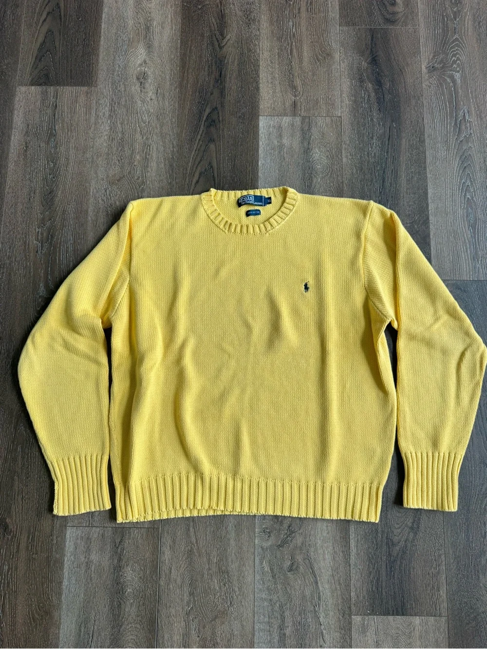Polo by Ralph Lauren Men’s Yellow Crewneck Cotton Sweater Size XL
